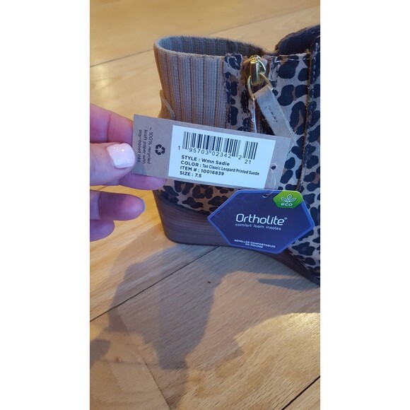 Tom’s Women’s Sadie Tan Leopard Suede Side Zip Size 7.5 NWT - Picture 6 of 7